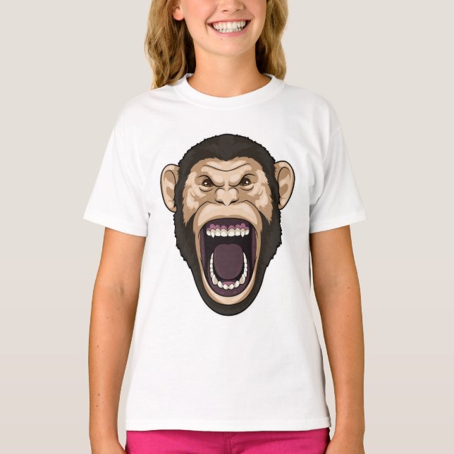 Monkey med svarta hårar t shirt (Framsida)