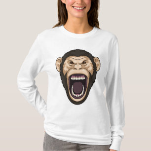 Monkey med svarta hårar t shirt