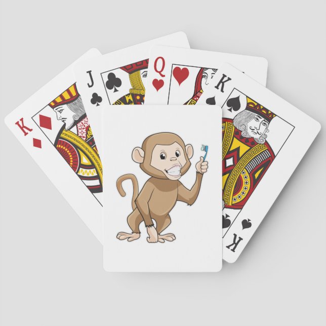 Monkey med tandborste casinokort (Baksidan)