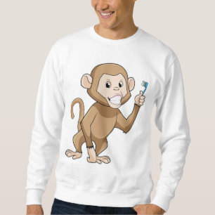Monkey med tandborste lång ärmad tröja