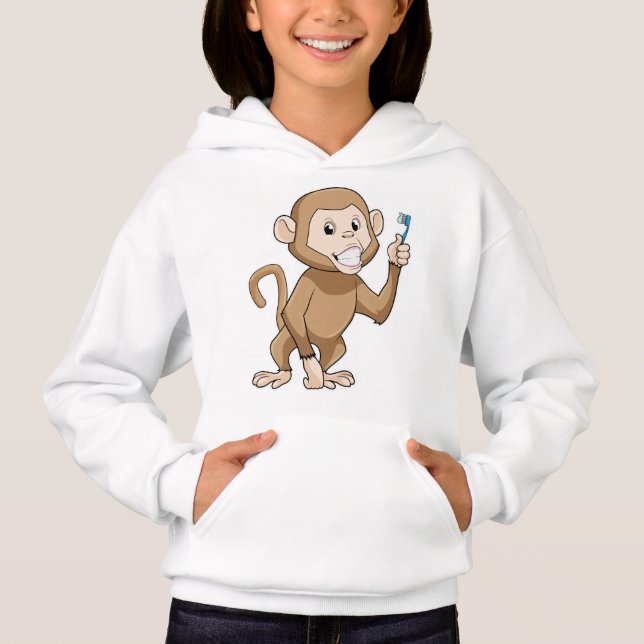 Monkey med tandborste t shirt (Framsida)