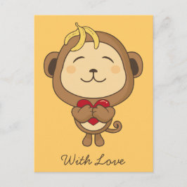 Monkey med vykort kärlek