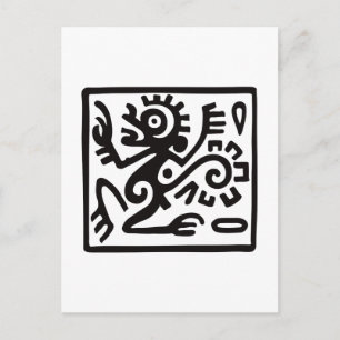 Monkey, mexikansk hieroglyf(Maya) Vykort
