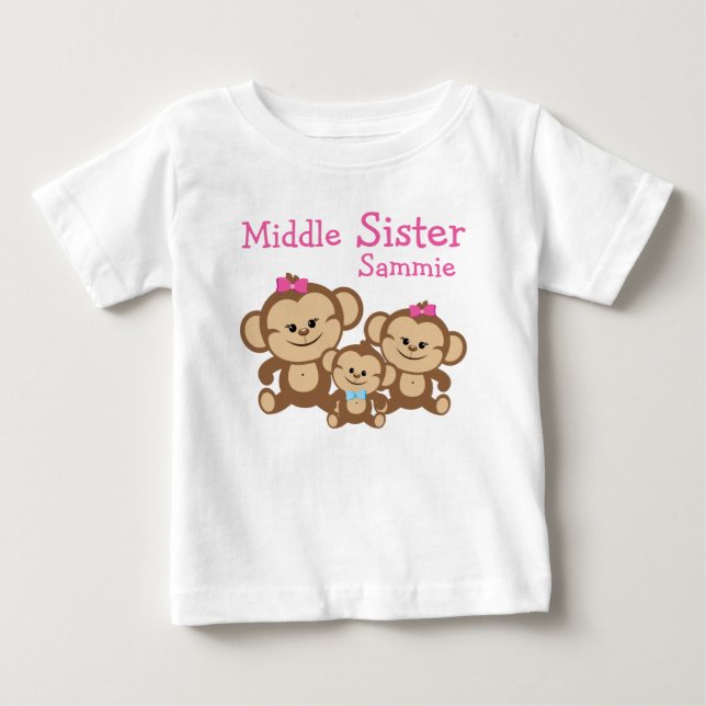 Monkey Mitten Sister Tutu Bodykostym Tröja (Framsida)