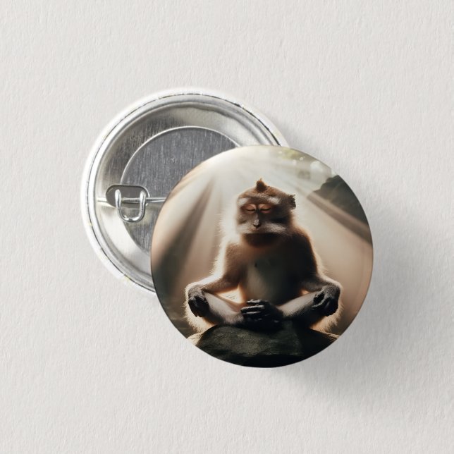 Monkey Monk Button Knapp (Framsida & baksida)