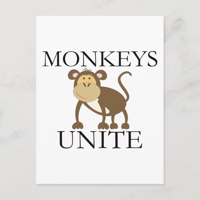 Monkey "Monkey Unite" - ett roligt år Helg Vykort (Framsida)