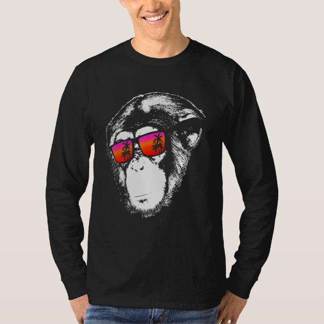 Monkey Monkey Vacation Sunglasses  Idea Music Monk T Shirt (Framsida)