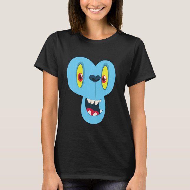 Monkey Monster Ansikte Manar Women's Costume Hallo T Shirt (Framsida)