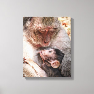 Monkey mor & Baby Canvastryck