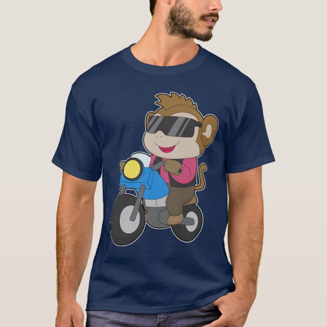 Monkey Motorcycle T Shirt (Framsida)