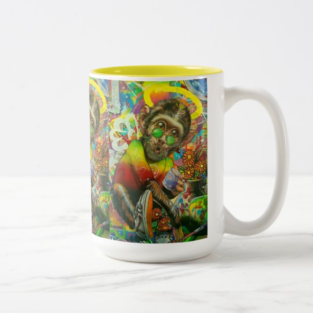 monkey mug Två-Tonad mugg (Höger)