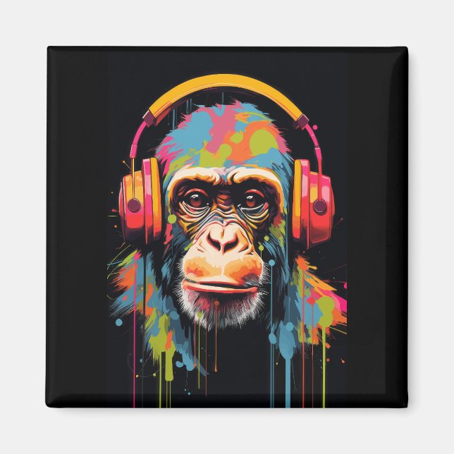 Monkey Music Art Monkey Art Monkey Art Gallery Art Magnet (Framsidan)