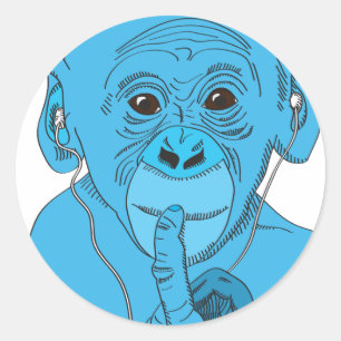 Monkey Music Runt Klistermärke