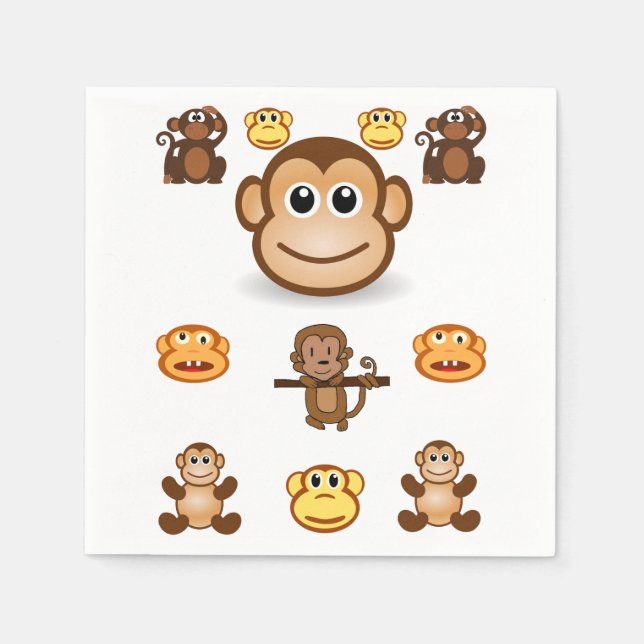 Monkey Napkin Pappersservett (Framsidan)