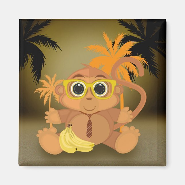 Monkey Nerd Magnet (Framsidan)