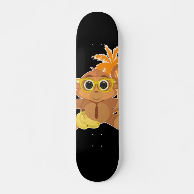 Monkey Nerd Mini Skateboard Bräda 18,5 Cm (Framsida)