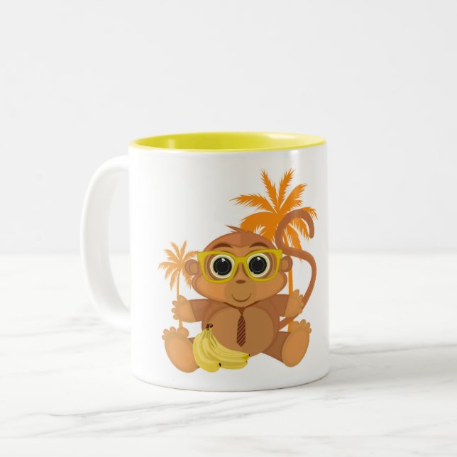 Monkey Nerd Två-Tonad Mugg (Framsida vänster)