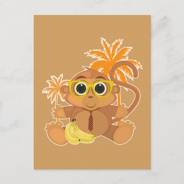 Monkey Nerd Vykort (Framsida)