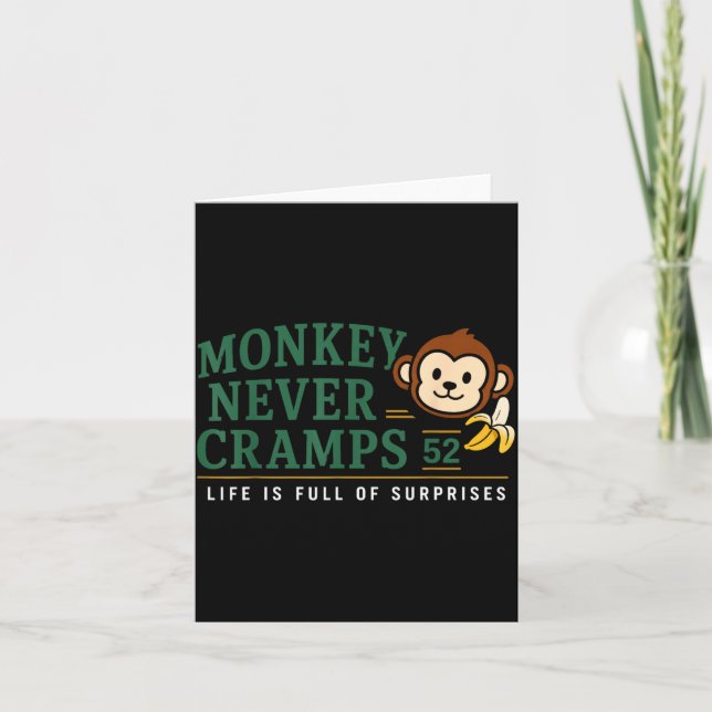 Monkey Never Cramps 52 Roliga Banan Potium Humor Kort (Framsida)