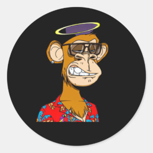 Monkey NFT Runt Klistermärke