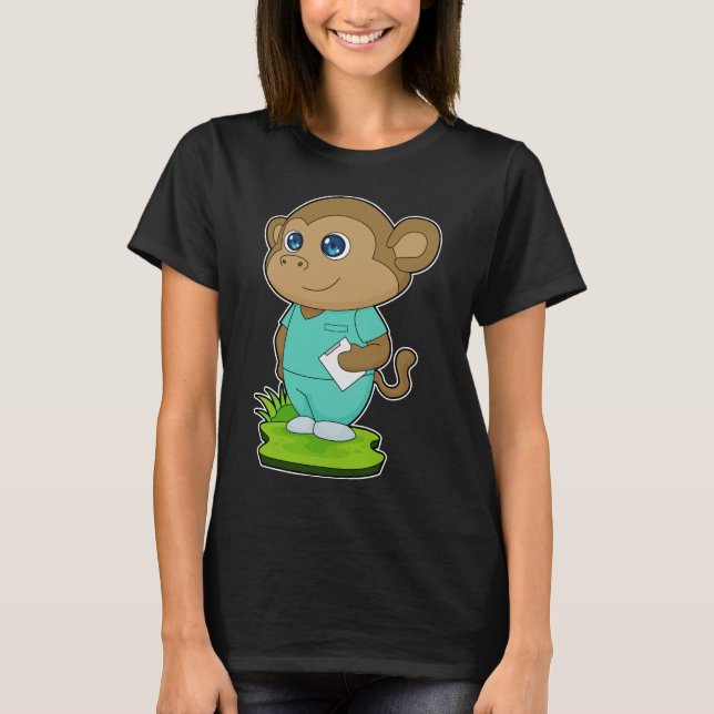 Monkey Nurse Note T Shirt (Framsida)