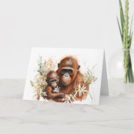 Monkey och Baby Mors dag Kort
