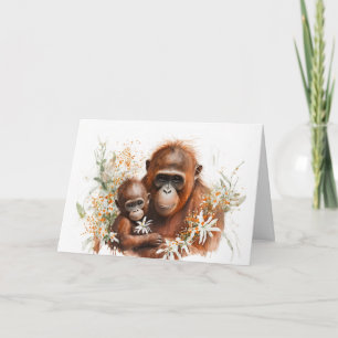 Monkey och Baby Mors dag Kort