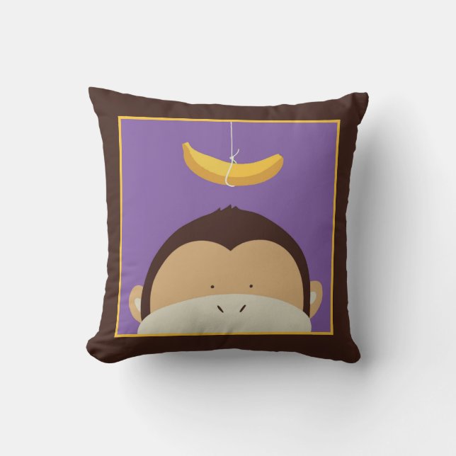 Monkey och Banana Kudde (Framsida)