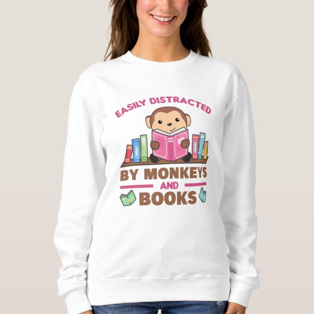 Monkey och Bokar leker med Bok T Shirt (Framsida)