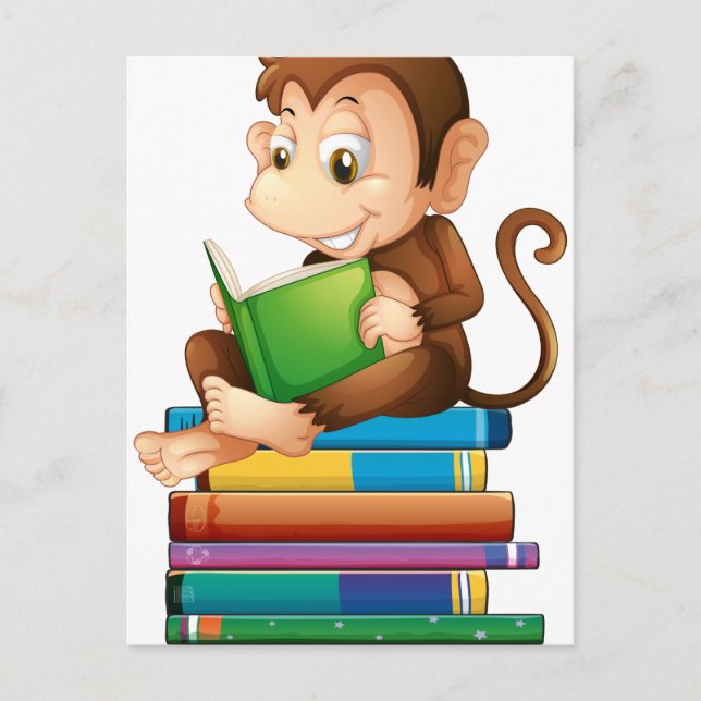 Monkey och bokar vykort (Framsida)