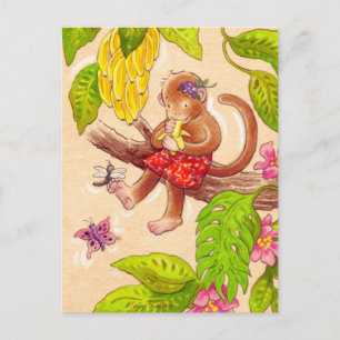 Monkey och Dragonfly Vykort