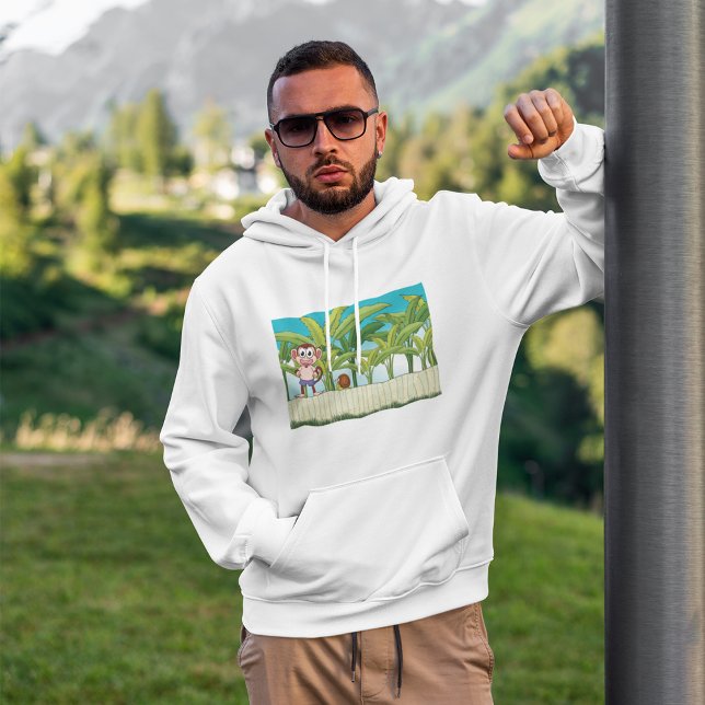 Monkey och Snigel i Tropical Jungle Scene Hoodie (Skapare uppladdad)