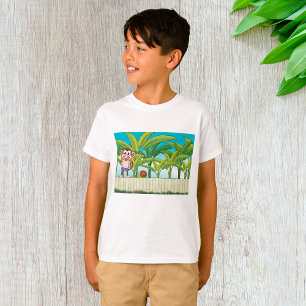 Monkey och Snigel i Tropical Jungle Scene T Shirt