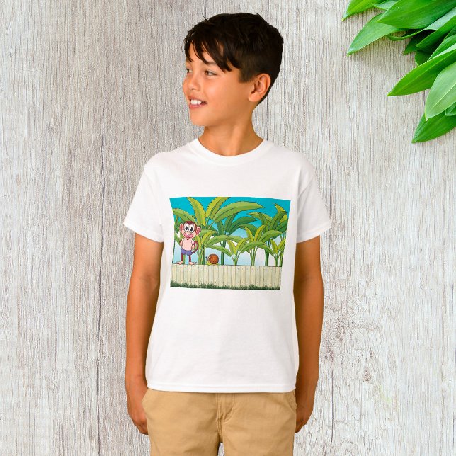 Monkey och Snigel i Tropical Jungle Scene T Shirt (Skapare uppladdad)
