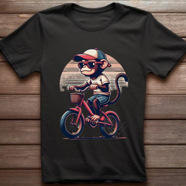 Monkey på Bicycle T-shirt (Skapare uppladdad)