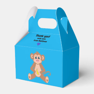 Monkey på en blå bakgrund-favoritruta presentaskar