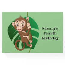 Monkey på en Vine Design Guest Bok