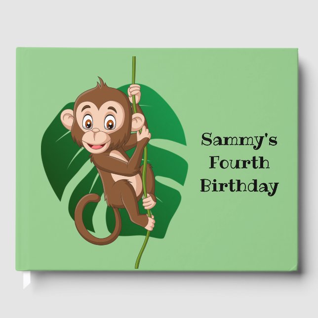 Monkey på en Vine Design Guest Bok (Framsida)