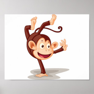 Monkey på ena sidan Poster