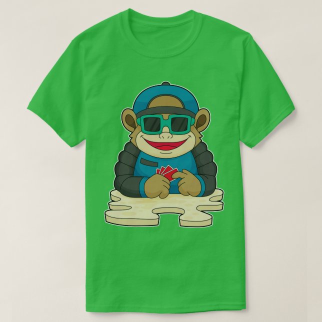 Monkey på kort med solglasögon t shirt (Design framsida)
