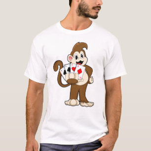 Monkey på Poker med Poker-kort T Shirt