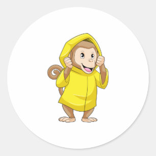 Monkey på Rining med Rainrock Runt Klistermärke