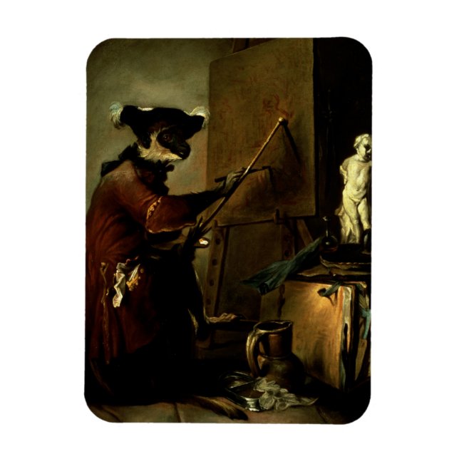 Monkey Painter, 1740 (olja på arbetsyta) Magnet (Vertikal)