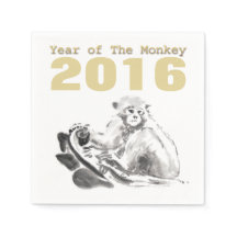 Monkey Painting Chinese anpassningsbar Year Birthd