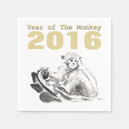 Monkey Painting Chinese anpassningsbar Year Birthd Pappersservett