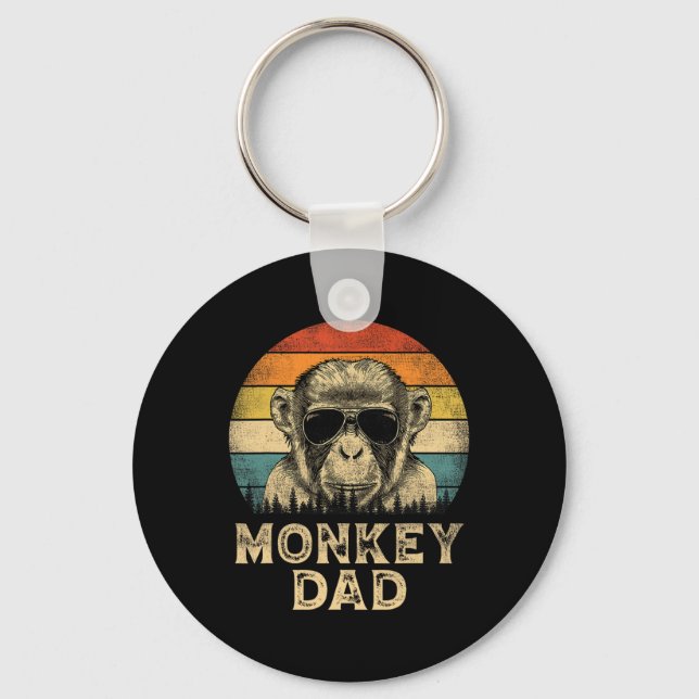 Monkey Pappa Monkey Älskare pappa Fars dag Nyckelring (Framsida)