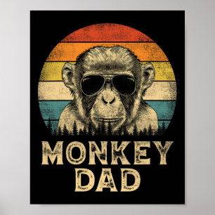 Monkey Pappa Monkey Älskare pappa Fars dag Poster
