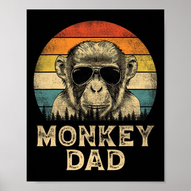 Monkey Pappa Monkey Älskare pappa Fars dag Poster (Framsidan)