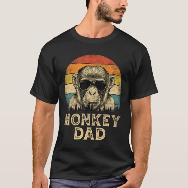 Monkey Pappa Monkey Älskare pappa Fars dag T Shirt (Framsida)