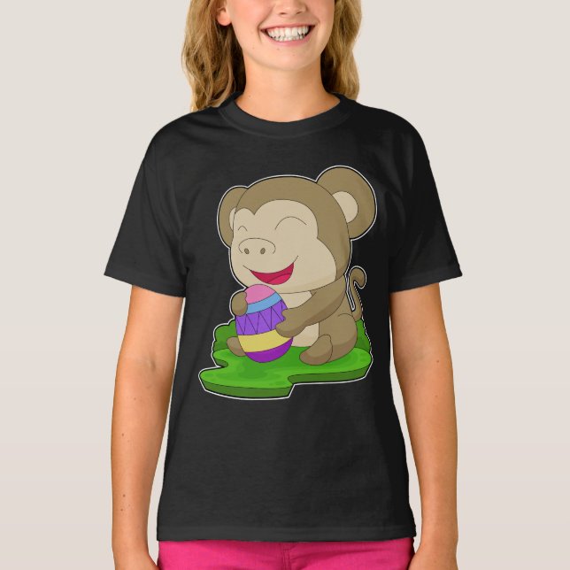 Monkey Påsk Påskägg T Shirt (Framsida)